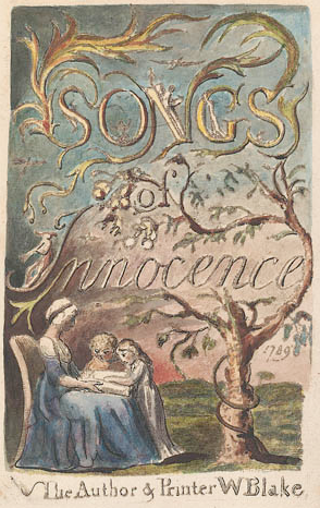 Title page to William Blake's Songs of Innocence.