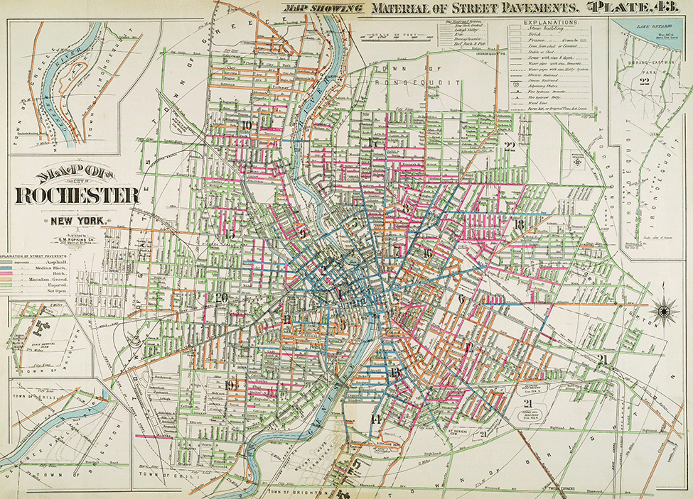 Historic 1910 map of Rochester that was used for the GIS portion of the Digital Scholarship Institute.