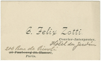 Zotti's calling card